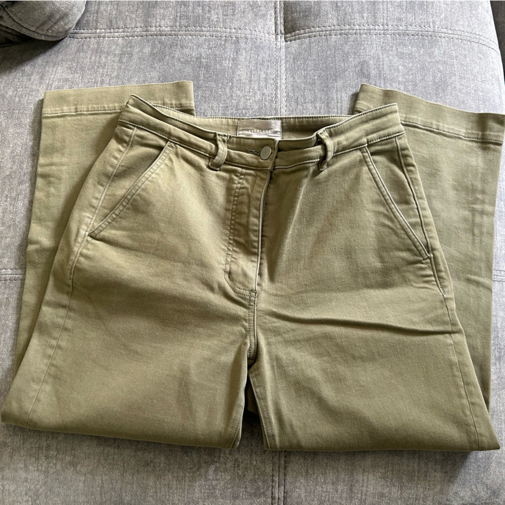 Everlane Olive Green wide leg jeans